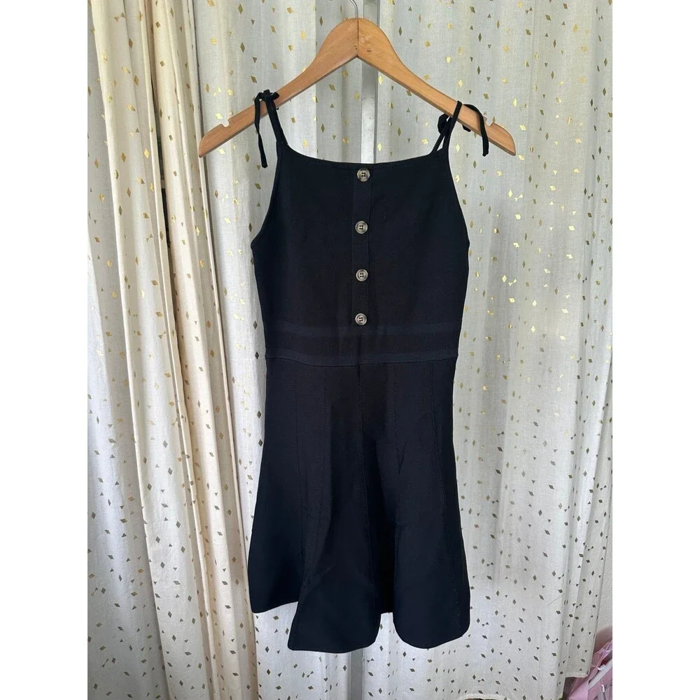 Nev & Lizzie Girl's Button Front Fit Flare Skater Shoulder Tie Tank Dress 16